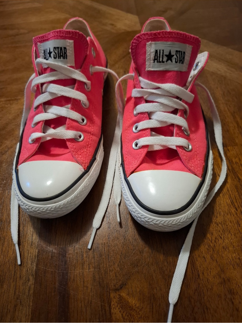 Converse Neon Pink All Stars Size W-9 M-7
